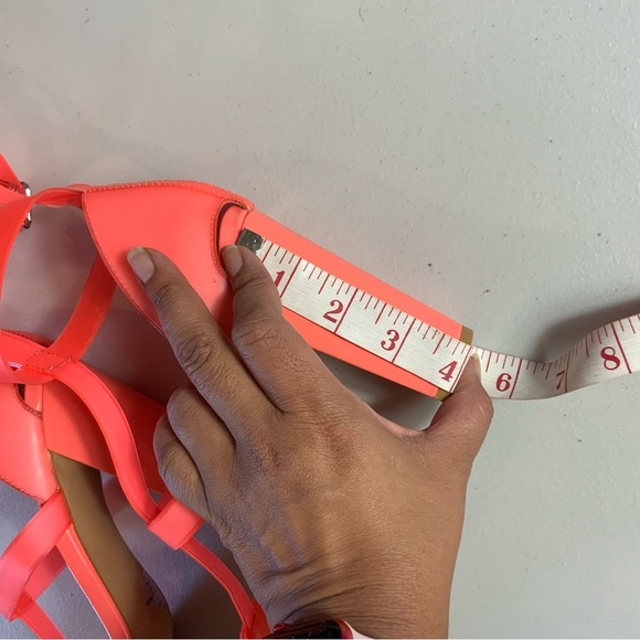 Steve madden X iggy azalea gladiator high-heel sandals neon orange, coral 7.5 - Picture 7 of 14